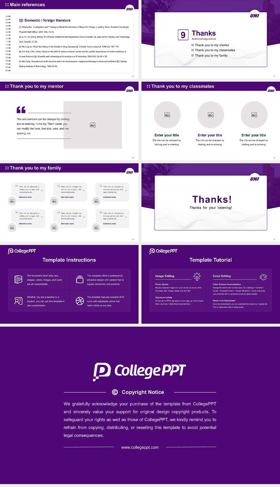 University of Northern Iowa Graduation Thesis Defense PPT Template16:9 ratio PPT effect preview image7