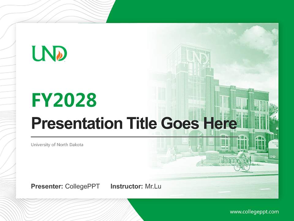 University of North Dakota Academic Presentation/Research Findings Report PPT Template4:3 ratio PPT effect preview image5