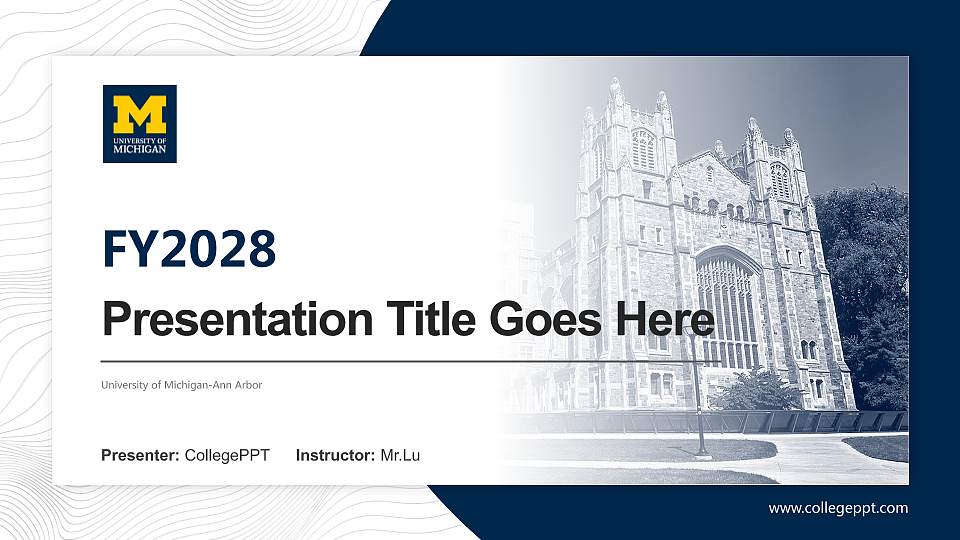 University of Michigan-Ann Arbor Academic Presentation/Research Findings Report PPT Template16:9 ratio PPT effect preview image
