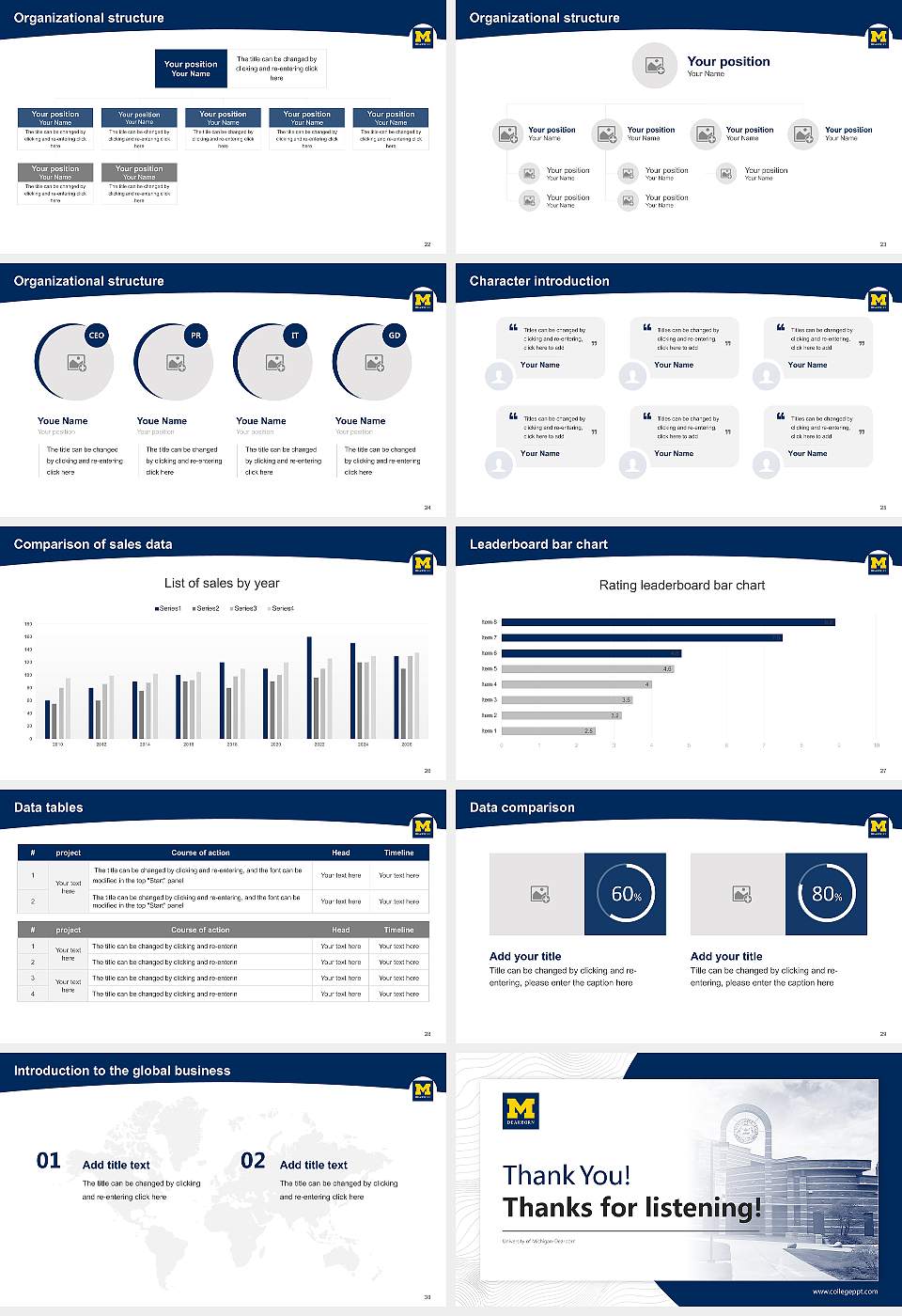 University of Michigan-Dearborn Academic Presentation/Research Findings Report PPT Template16:9 ratio PPT effect preview image4