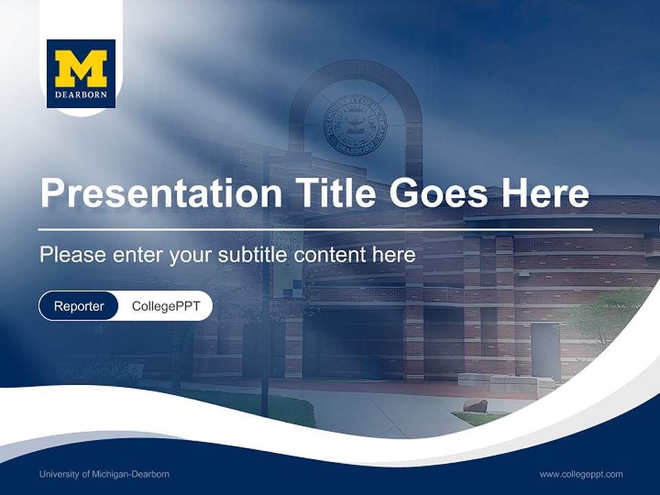 University of Michigan-Dearborn Lecture Sharing and Networking Event PPT Template4:3 ratio PPT effect preview image4