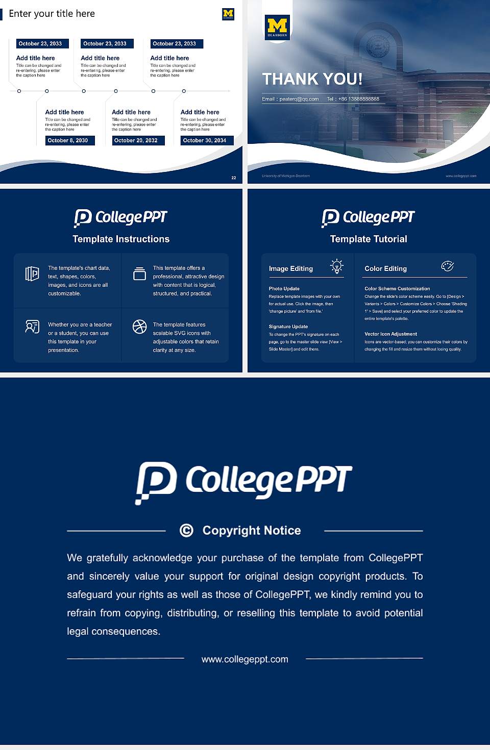University of Michigan-Dearborn Lecture Sharing and Networking Event PPT Template4:3 ratio PPT effect preview image4