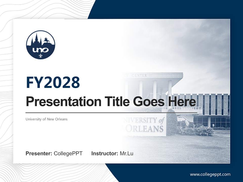 University of New Orleans Academic Presentation/Research Findings Report PPT Template4:3 ratio PPT effect preview image5