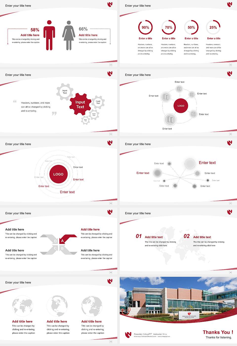 University of Nebraska Medical Center Course/Courseware Creation PPT Template16:9 ratio PPT effect preview image4