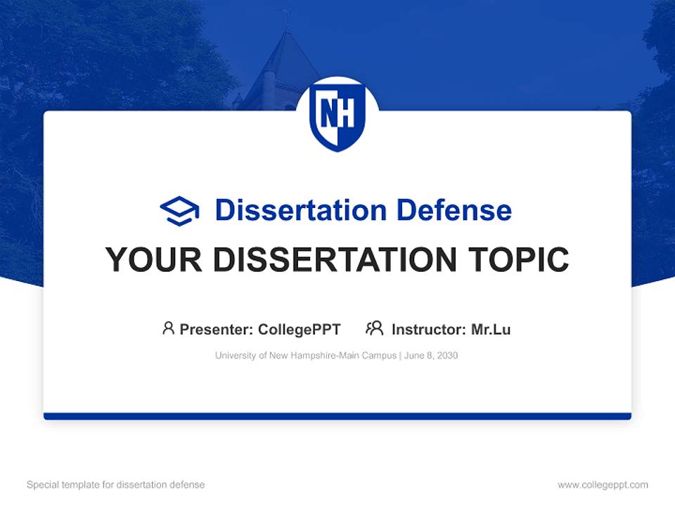 University of New Hampshire-Main Campus Graduation Thesis Defense PPT Template4:3 ratio PPT effect preview image7