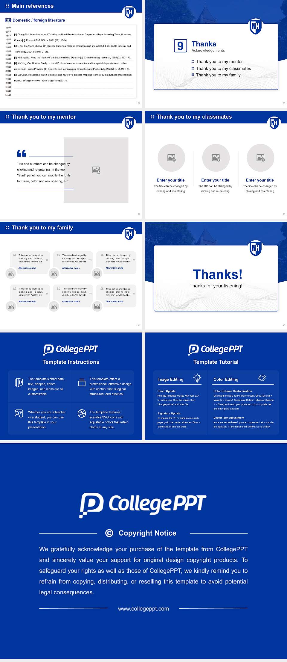 University of New Hampshire-Main Campus Graduation Thesis Defense PPT Template4:3 ratio PPT effect preview image7