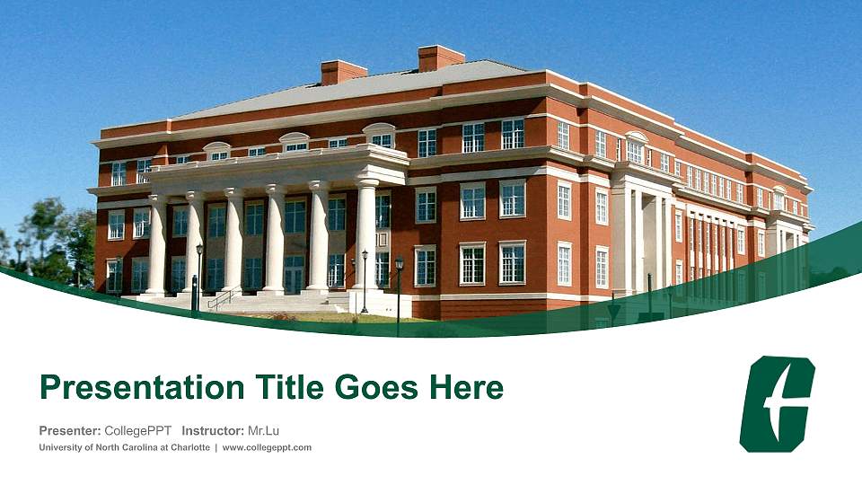 University of North Carolina at Charlotte Course/Courseware Creation PPT Template16:9 ratio PPT effect preview image