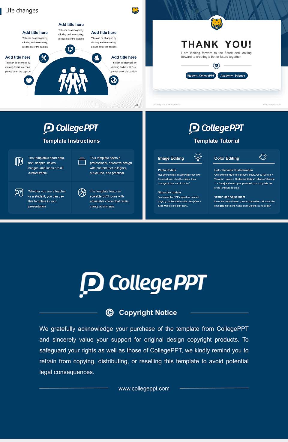 University of Northern Colorado National Scholarship Defense PPT Template4:3 ratio PPT effect preview image4