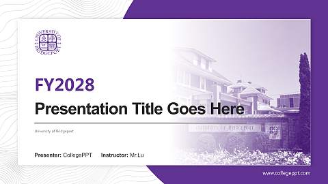 University of Bridgeport Academic Presentation/Research Findings Report PPT Template