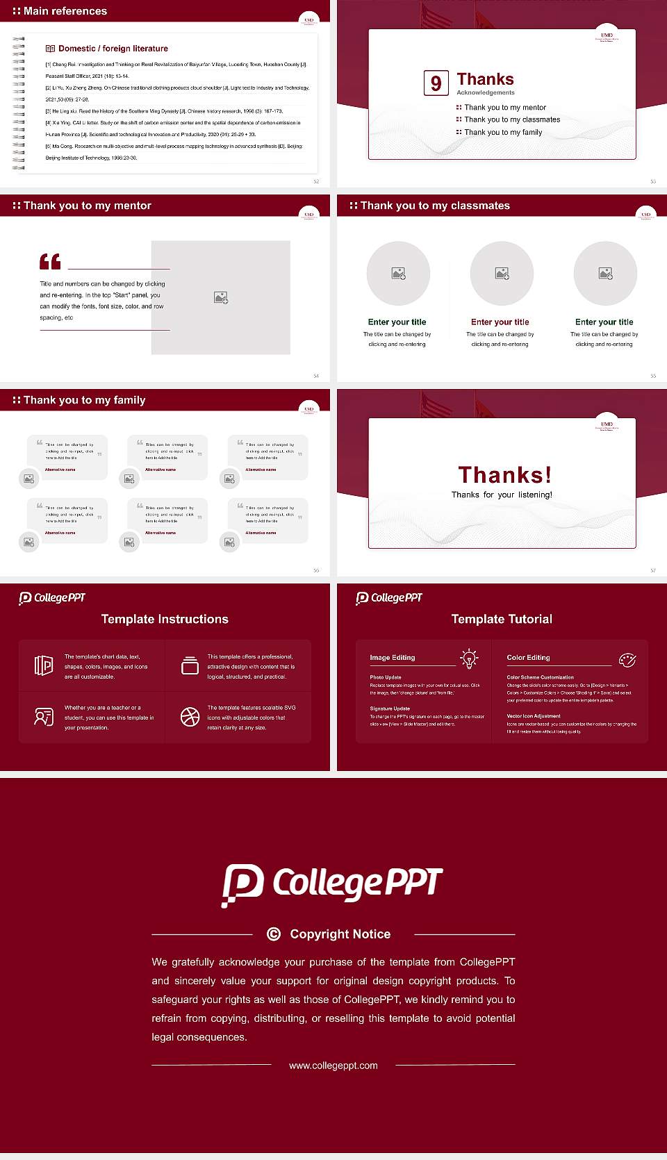University of Minnesota-Duluth Graduation Thesis Defense PPT Template16:9 ratio PPT effect preview image7