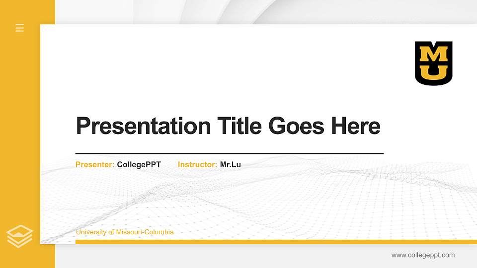 University of Missouri-Columbia Thesis Proposal/Graduation Defense PPT Template16:9 ratio PPT effect preview image