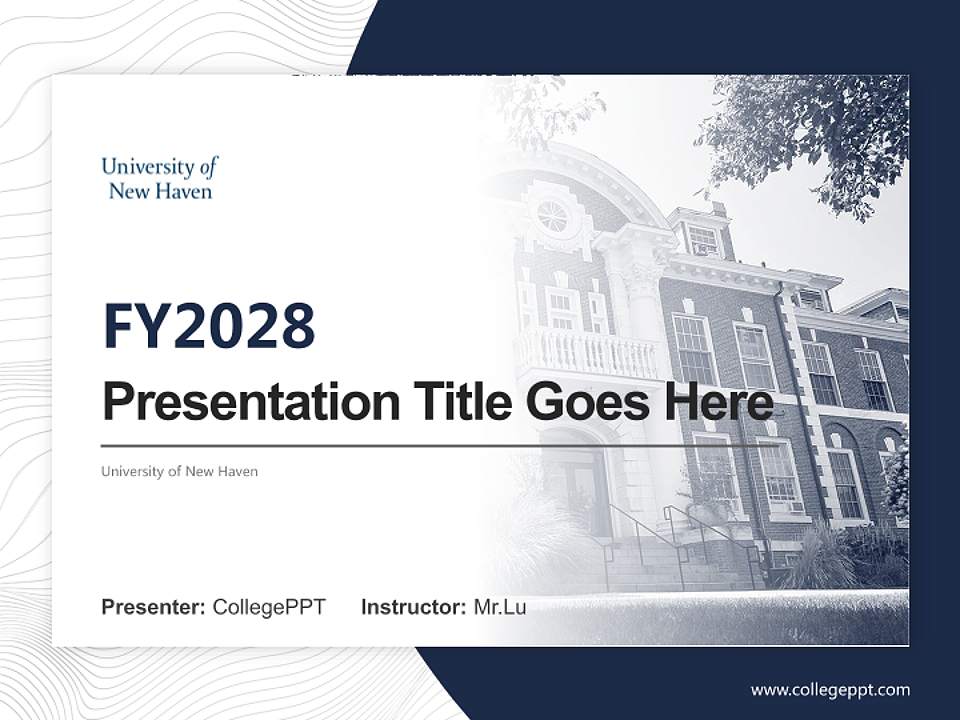 University of New Haven Academic Presentation/Research Findings Report PPT Template4:3 ratio PPT effect preview image5