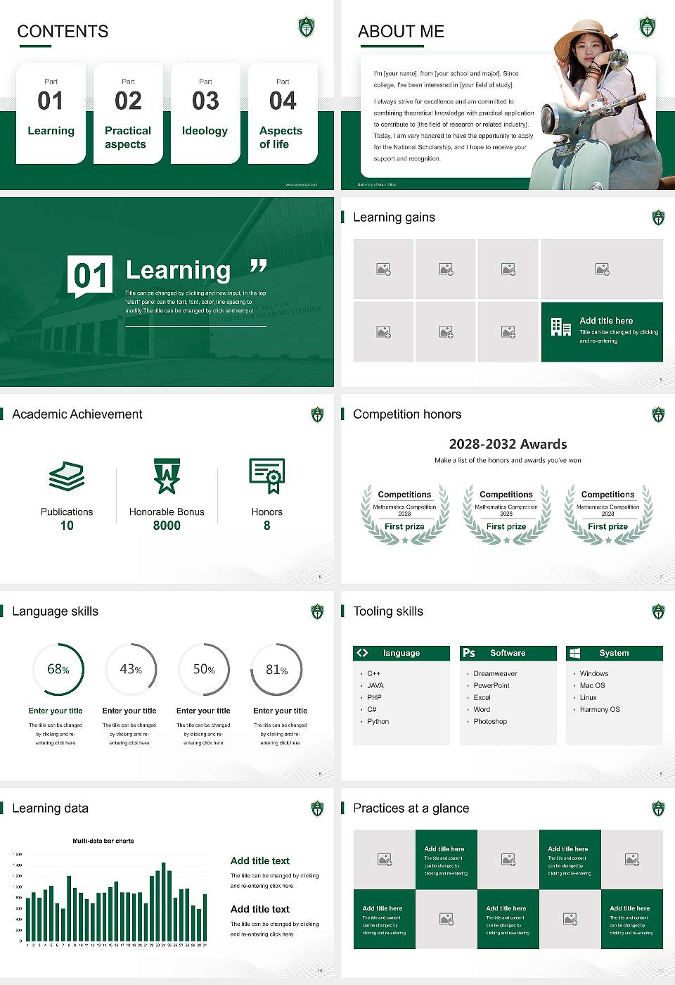 University of Mount Olive National Scholarship Defense PPT Template16:9 ratio PPT effect preview image2