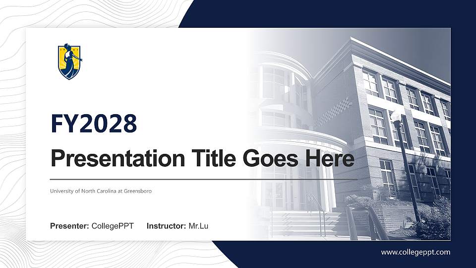 University of North Carolina at Greensboro Academic Presentation/Research Findings Report PPT Template16:9 ratio PPT effect preview image