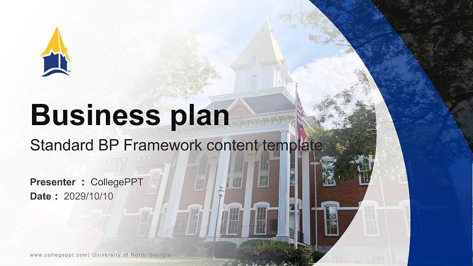 University of North Georgia Competition/Entrepreneurship Contest PPT Template16:9 ratio PPT effect preview image