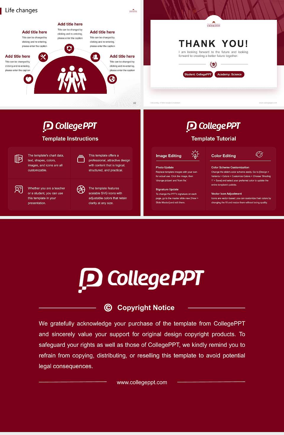 University of Minnesota-Crookston National Scholarship Defense PPT Template4:3 ratio PPT effect preview image4