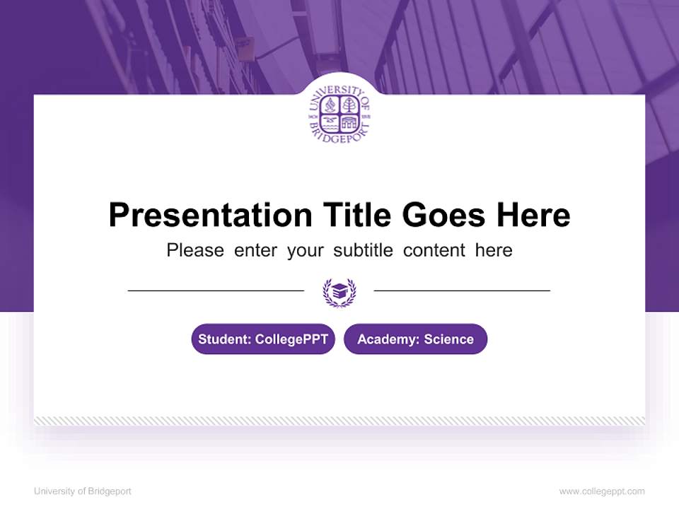 University of Bridgeport National Scholarship Defense PPT Template4:3 ratio PPT effect preview image4