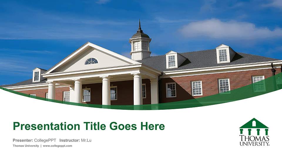 Thomas University Course/Courseware Creation PPT Template16:9 ratio PPT effect preview image