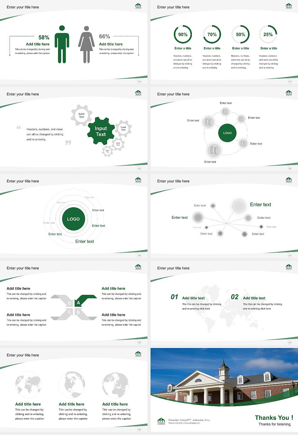 Thomas University Course/Courseware Creation PPT Template16:9 ratio PPT effect preview image4