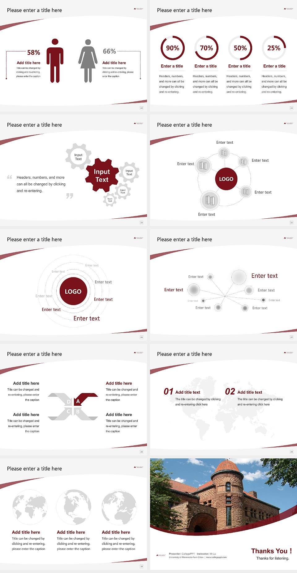 University of Minnesota-Twin Cities Course/Courseware Creation PPT Template4:3 ratio PPT effect preview image4