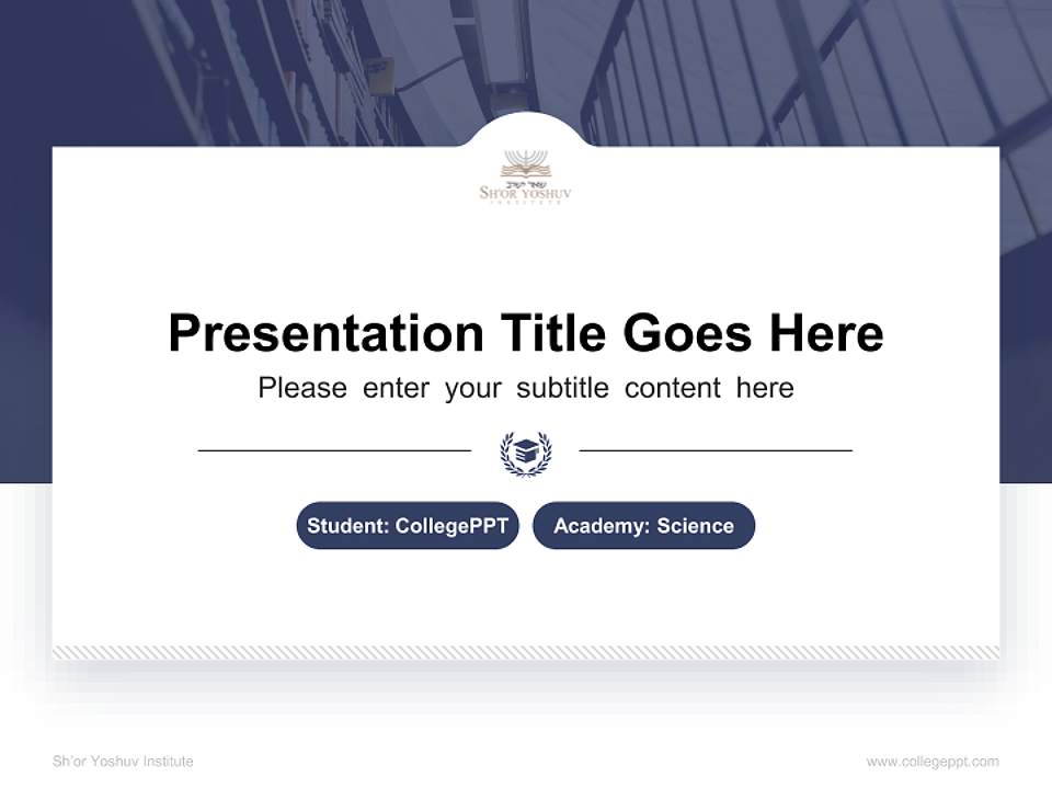 Sh’or Yoshuv Institute National Scholarship Defense PPT Template4:3 ratio PPT effect preview image4