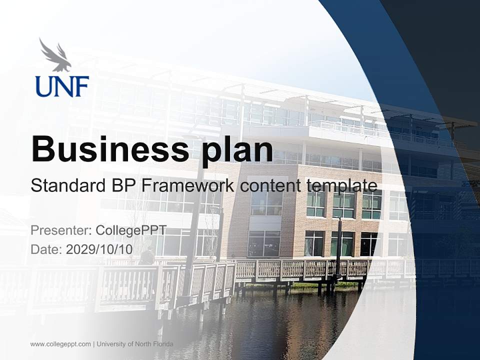 University of North Florida Competition/Entrepreneurship Contest PPT Template4:3 ratio PPT effect preview image9