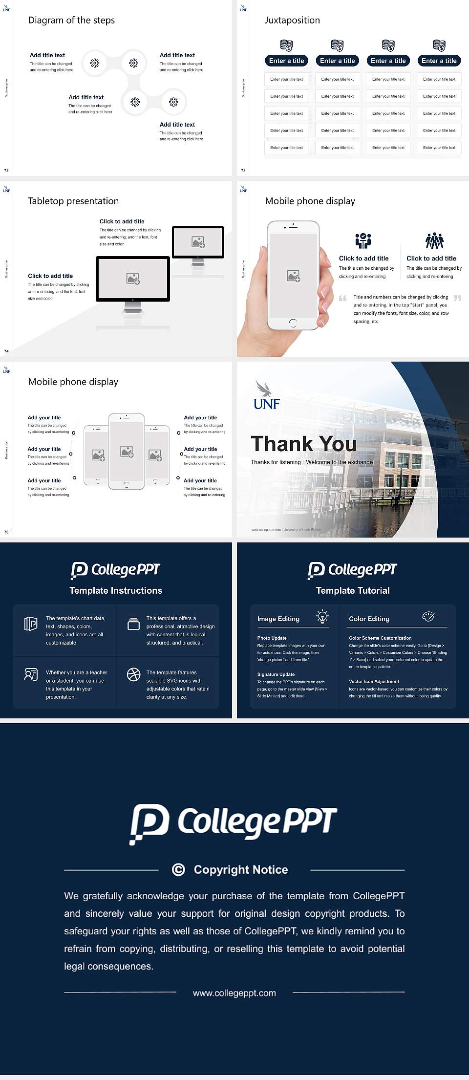 University of North Florida Competition/Entrepreneurship Contest PPT Template4:3 ratio PPT effect preview image9