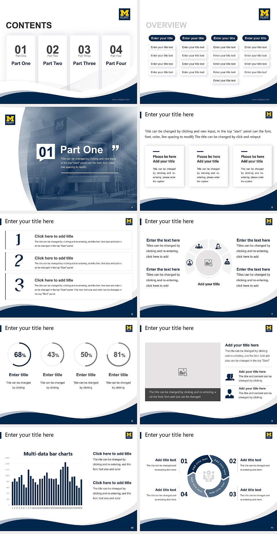 University of Michigan-Flint Lecture Sharing and Networking Event PPT Template4:3 ratio PPT effect preview image2