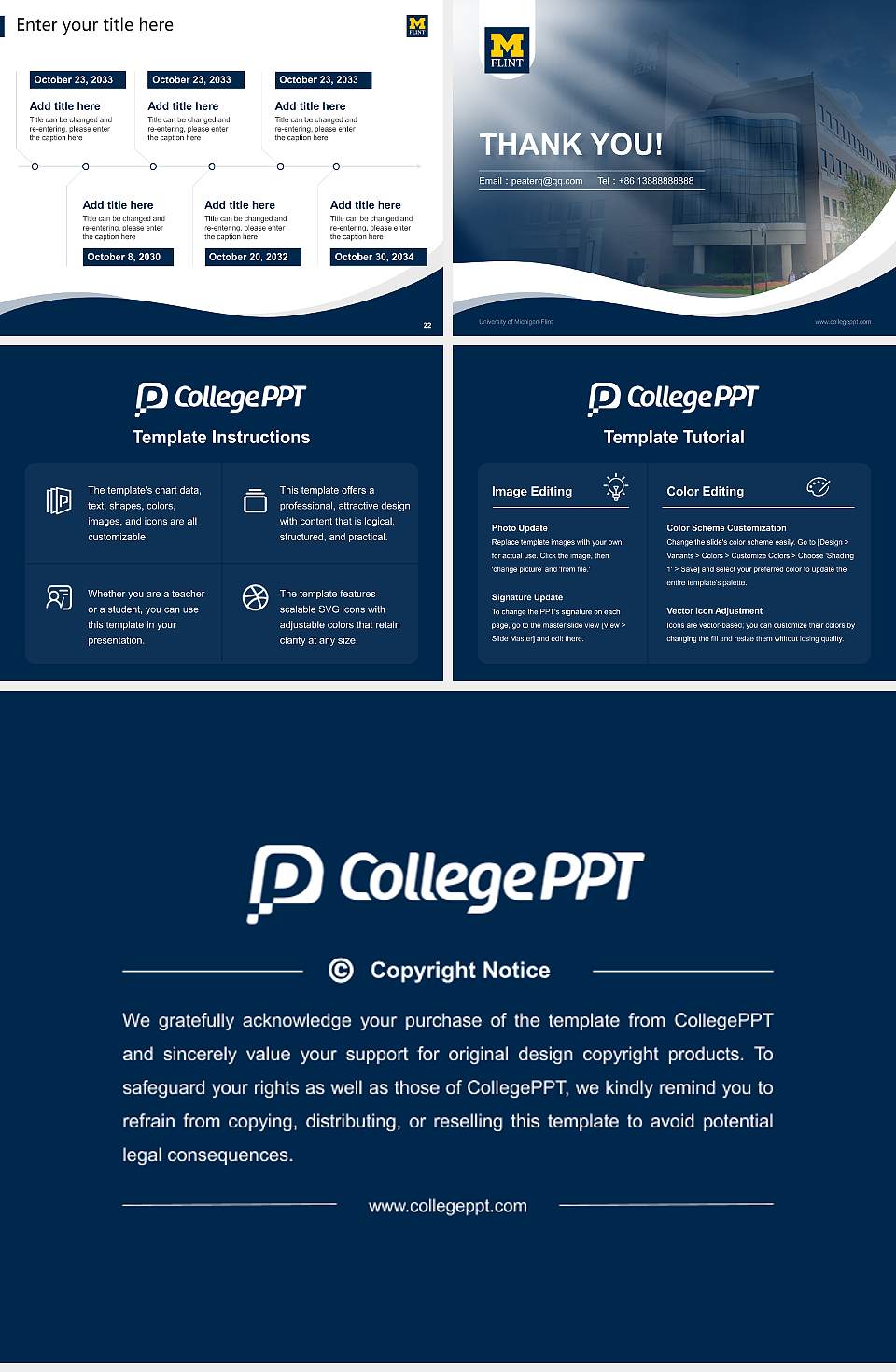 University of Michigan-Flint Lecture Sharing and Networking Event PPT Template4:3 ratio PPT effect preview image4