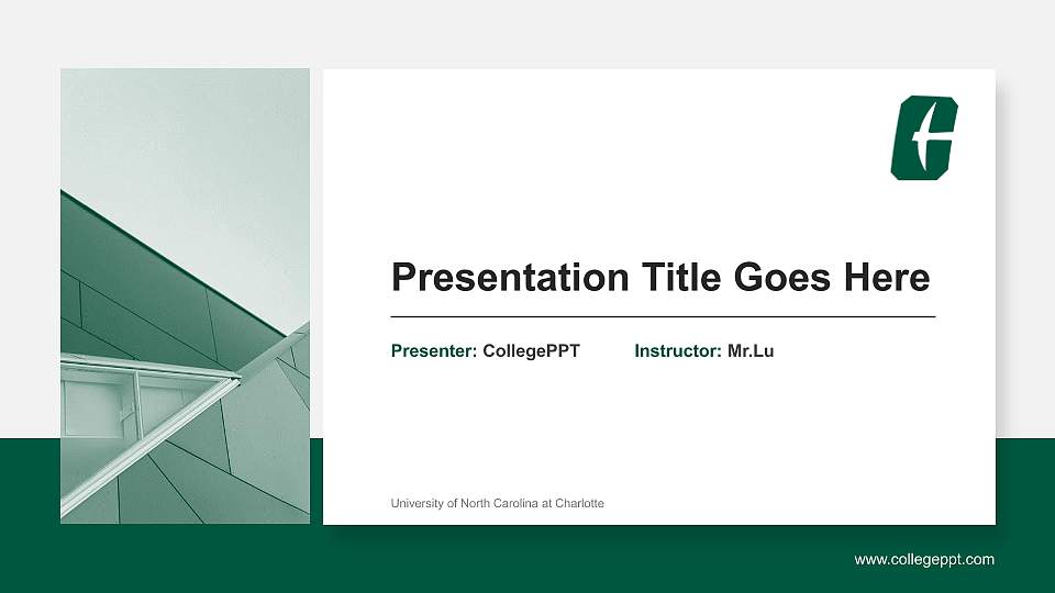 University of North Carolina at Charlotte General Purpose PPT Template16:9 ratio PPT effect preview image