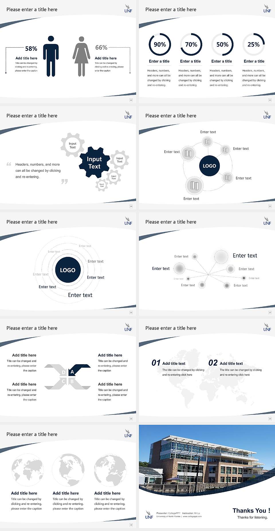 University of North Florida Course/Courseware Creation PPT Template4:3 ratio PPT effect preview image4