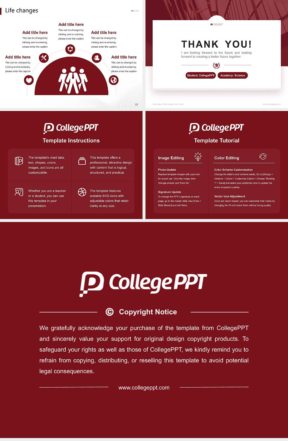 University of Minnesota-Twin Cities National Scholarship Defense PPT Template4:3 ratio PPT effect preview image4