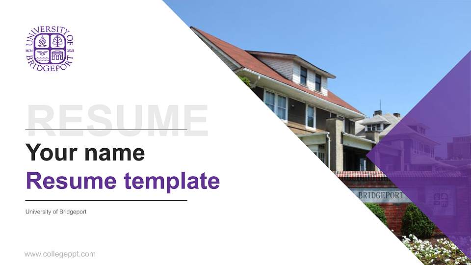 University of Bridgeport Resume PPT Template16:9 ratio PPT effect preview image