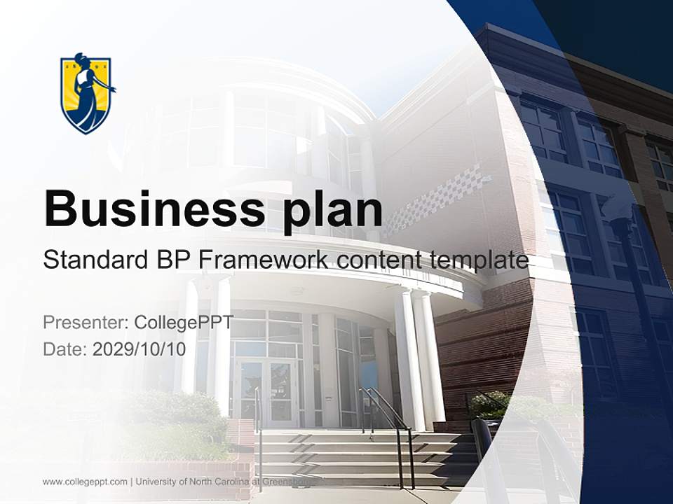 University of North Carolina at Greensboro Competition/Entrepreneurship Contest PPT Template4:3 ratio PPT effect preview image9