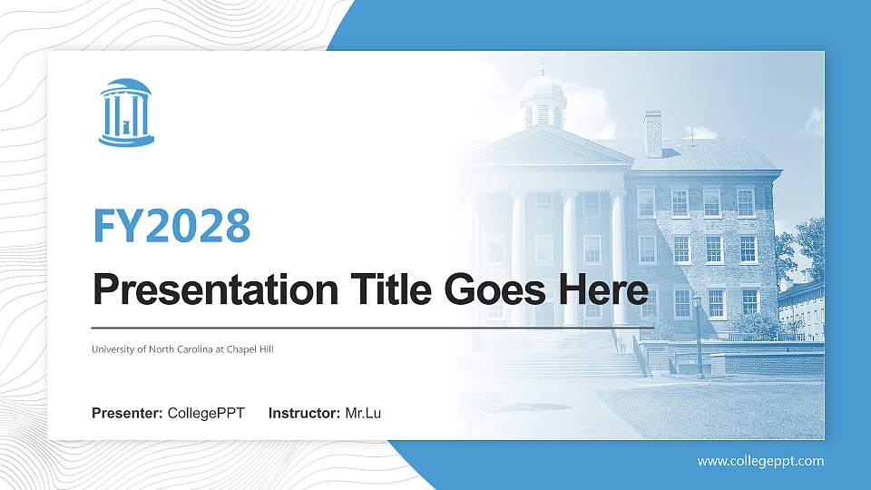 University of North Carolina at Chapel Hill Academic Presentation/Research Findings Report PPT Template16:9 ratio PPT effect preview image