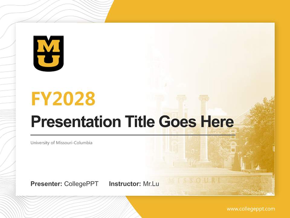 University of Missouri-Columbia Academic Presentation/Research Findings Report PPT Template4:3 ratio PPT effect preview image5