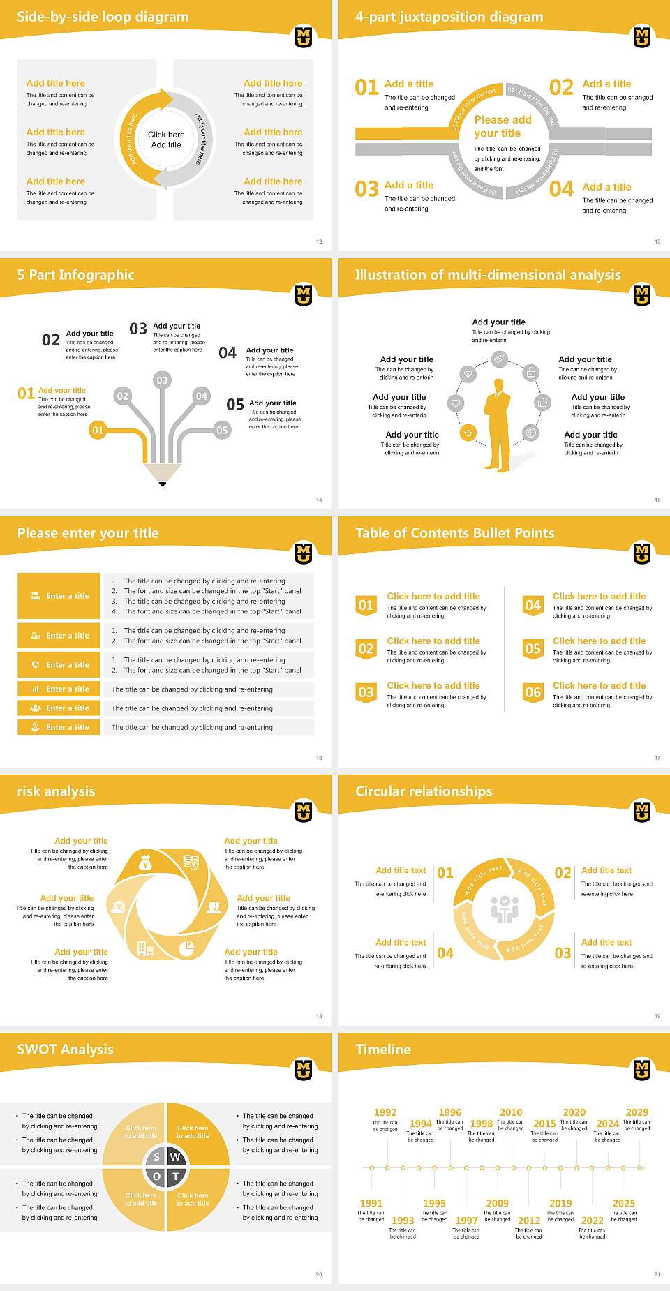 University of Missouri-Columbia Academic Presentation/Research Findings Report PPT Template4:3 ratio PPT effect preview image3
