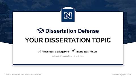 University of Nevada-Reno Graduation Thesis Defense PPT Template