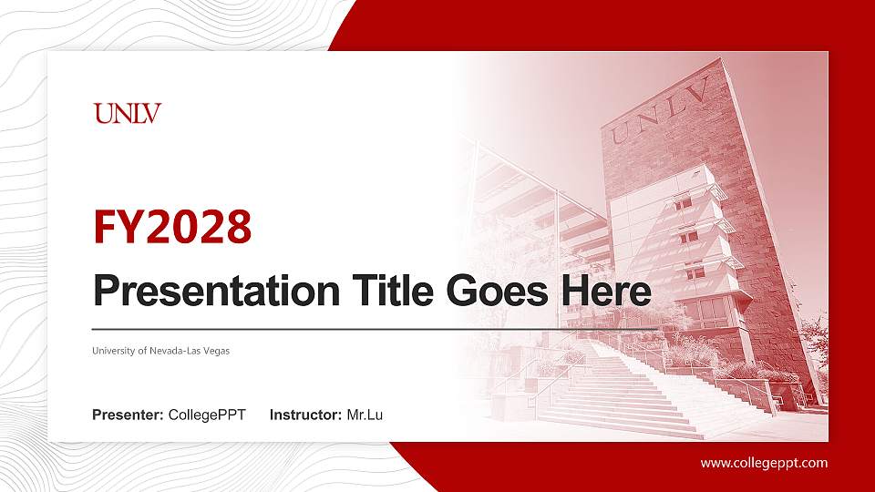 University of Nevada-Las Vegas Academic Presentation/Research Findings Report PPT Template16:9 ratio PPT effect preview image