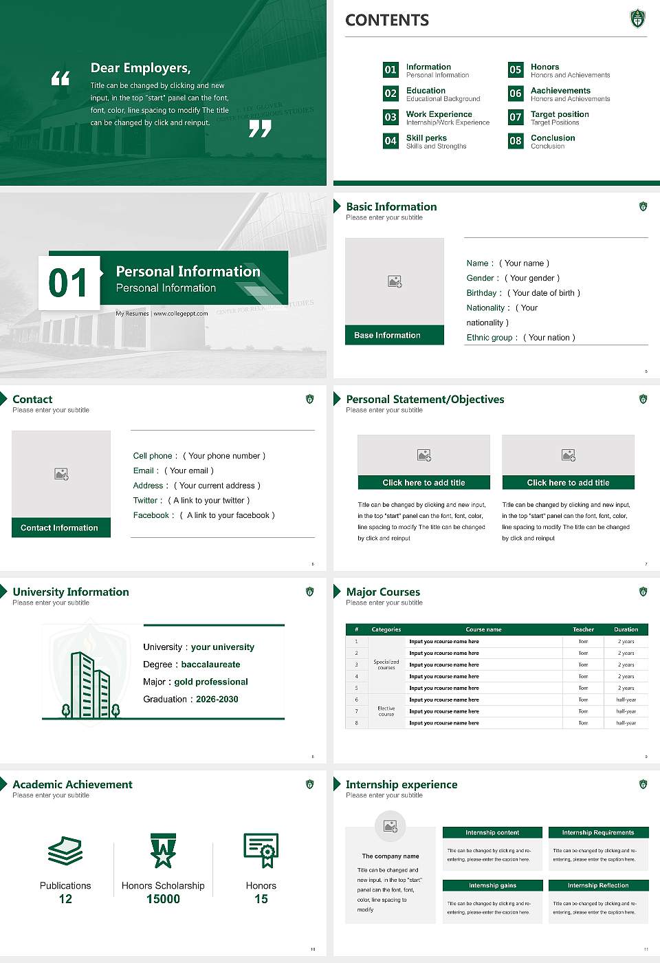 University of Mount Olive Resume PPT Template16:9 ratio PPT effect preview image2