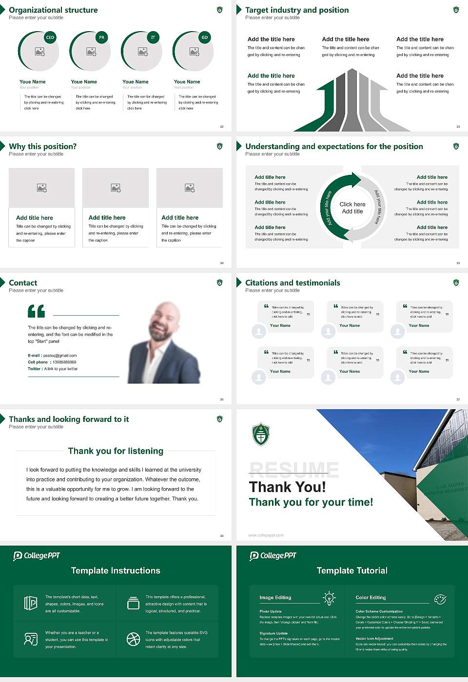 University of Mount Olive Resume PPT Template16:9 ratio PPT effect preview image4