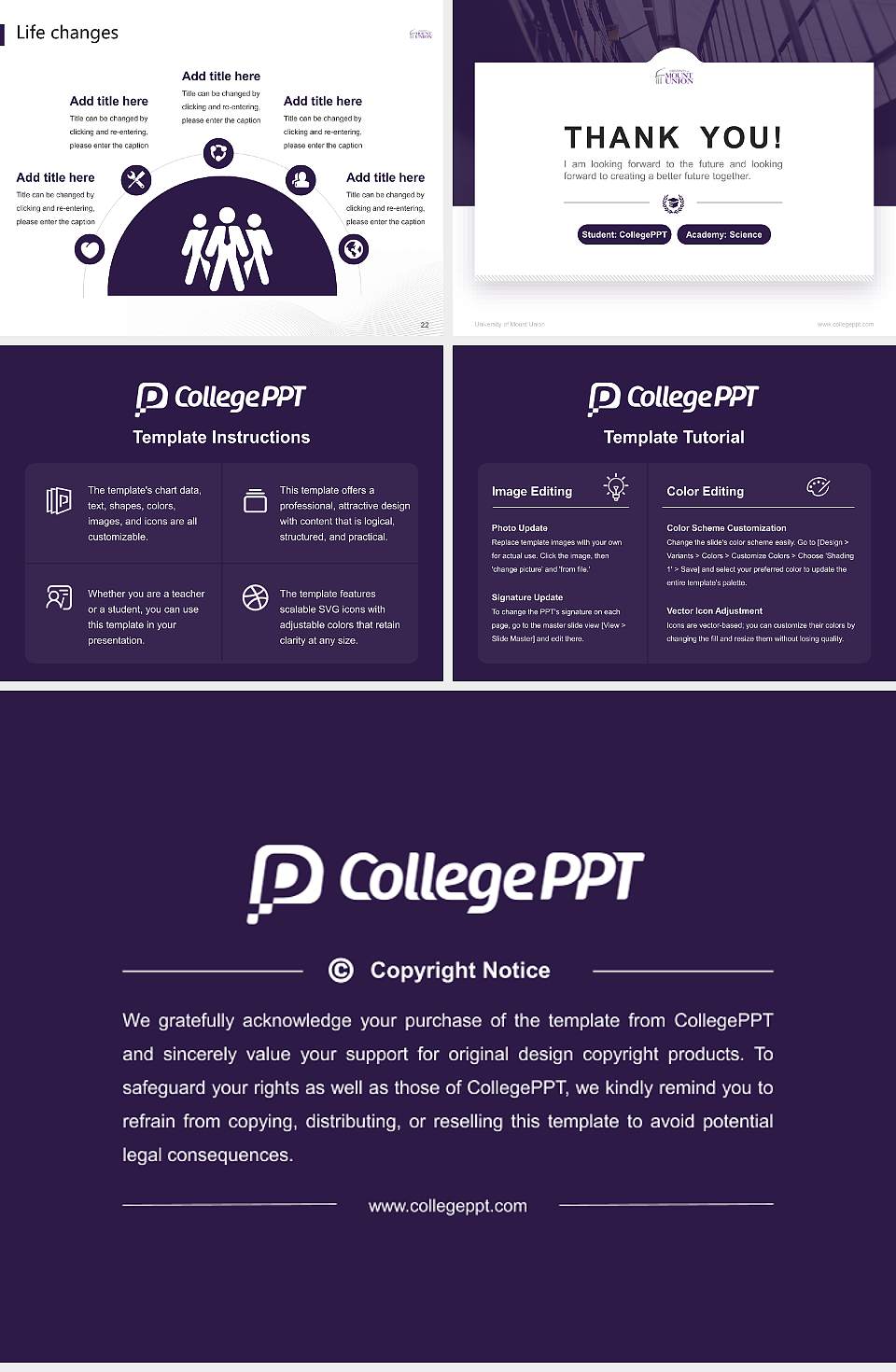 University of Mount Union National Scholarship Defense PPT Template4:3 ratio PPT effect preview image4