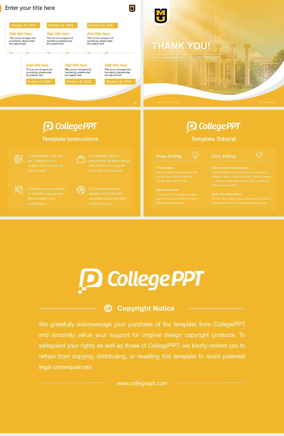 University of Missouri-Columbia Lecture Sharing and Networking Event PPT Template4:3 ratio PPT effect preview image4