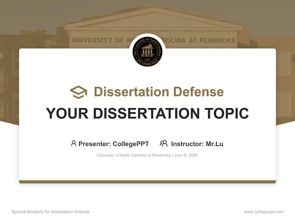 University of North Carolina at Pembroke Graduation Thesis Defense PPT Template4:3 ratio PPT effect preview image7