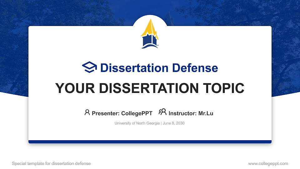 University of North Georgia Graduation Thesis Defense PPT Template16:9 ratio PPT effect preview image