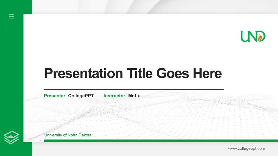University of North Dakota Thesis Proposal/Graduation Defense PPT Template16:9 ratio PPT effect preview image