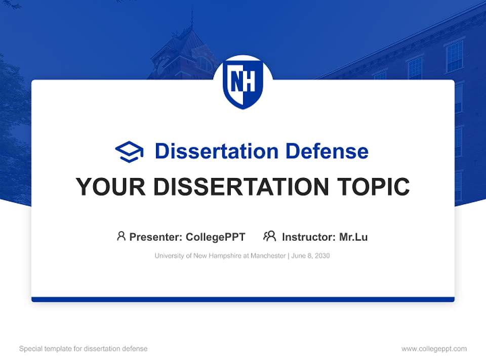 University of New Hampshire at Manchester Graduation Thesis Defense PPT Template4:3 ratio PPT effect preview image7