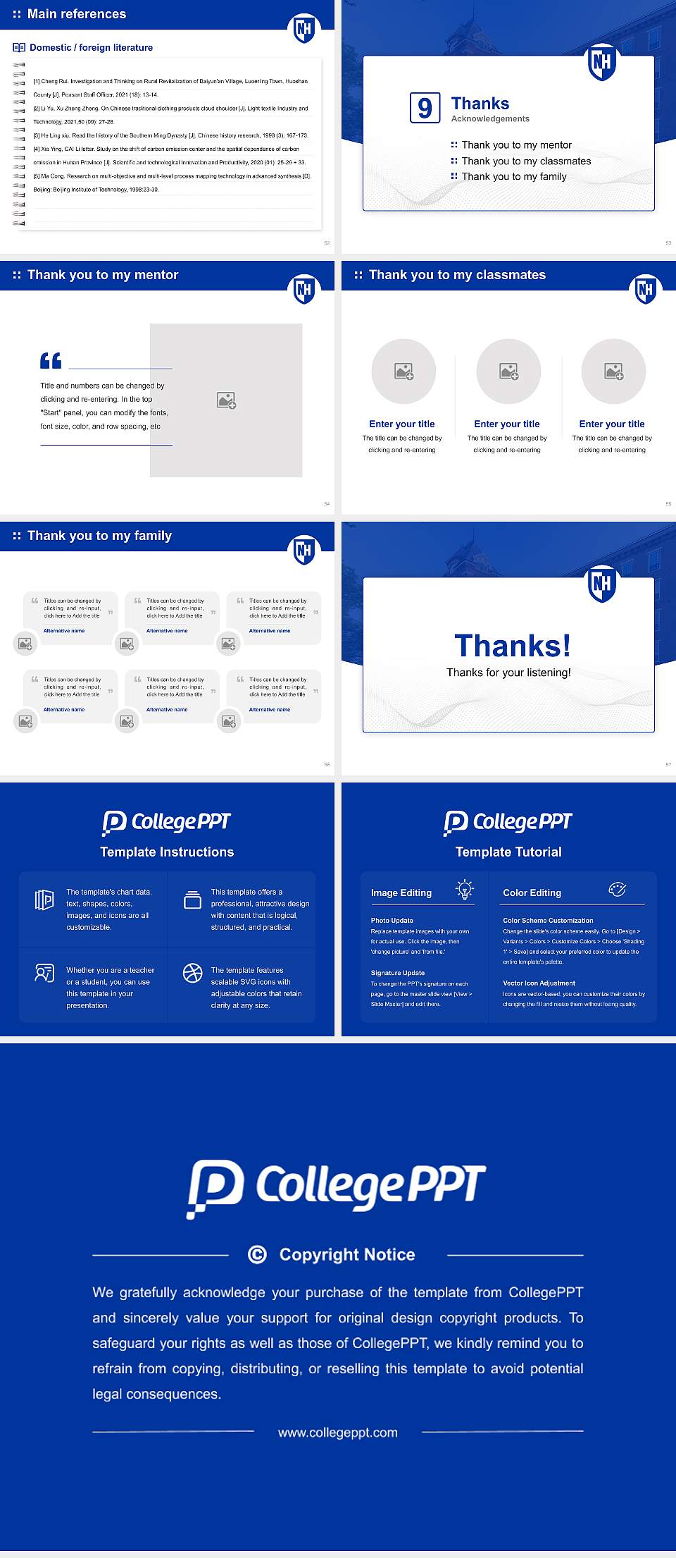 University of New Hampshire at Manchester Graduation Thesis Defense PPT Template4:3 ratio PPT effect preview image7