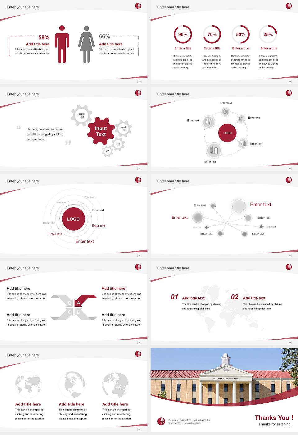 University of Mobile Course/Courseware Creation PPT Template16:9 ratio PPT effect preview image4