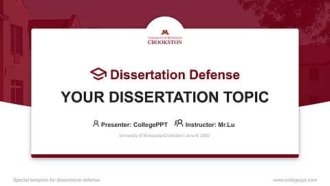University of Minnesota-Crookston Graduation Thesis Defense PPT Template
